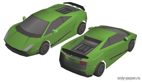 Модель автомобиля Lamborghini Gallardo Superleggera из бумаги/картона