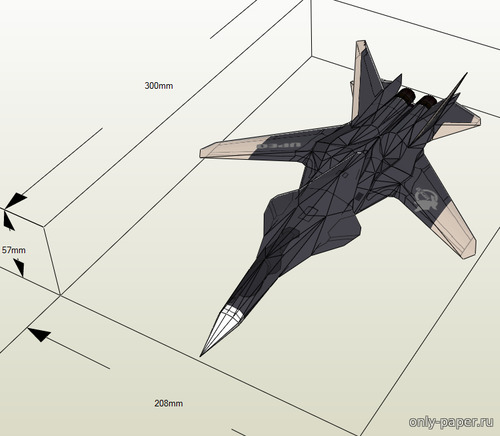 Сборная бумажная модель / scale paper model, papercraft Su-47 Berkut (Ace Combat) 