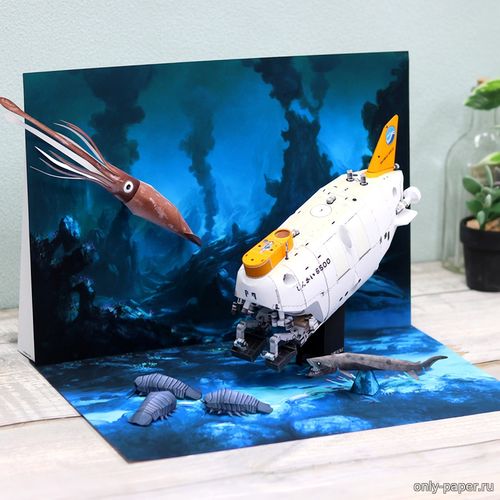 Сборная бумажная модель / scale paper model, papercraft Диорама "На глубине" / Deep Sea Diorama 