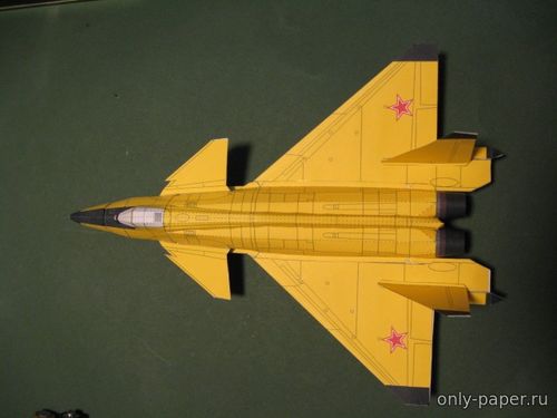 Сборная бумажная модель / scale paper model, papercraft МиГ-1.44 - летающая модель (Ojimak) 