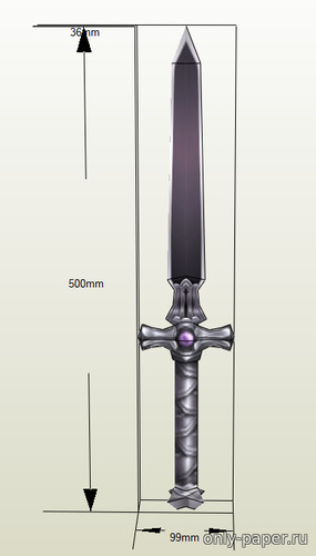 Сборная бумажная модель / scale paper model, papercraft Sword Art Online - Silica Sword 