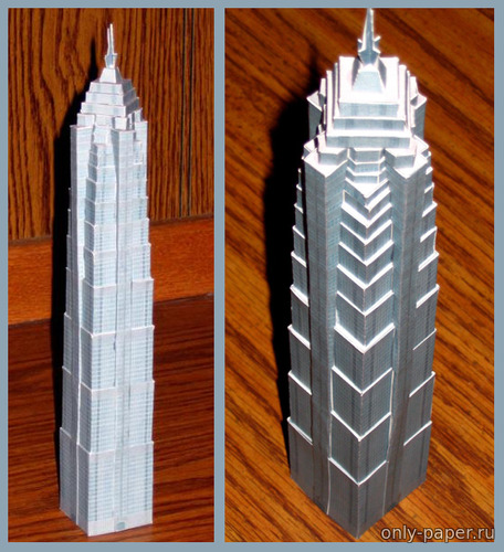 Сборная бумажная модель / scale paper model, papercraft Jin Mao Tower / Башня Цзинь Мао, Шанхай 