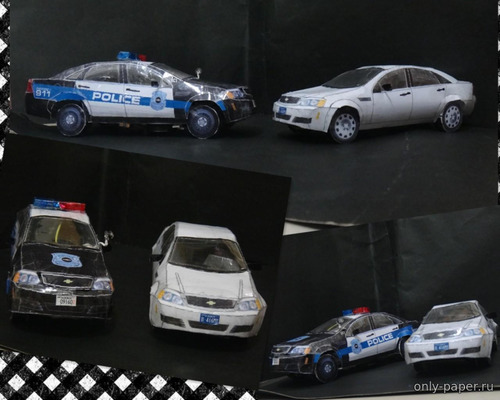 Сборная бумажная модель / scale paper model, papercraft 2012 Chevrolet Caprice PPV (12 вариантов раскраски) 