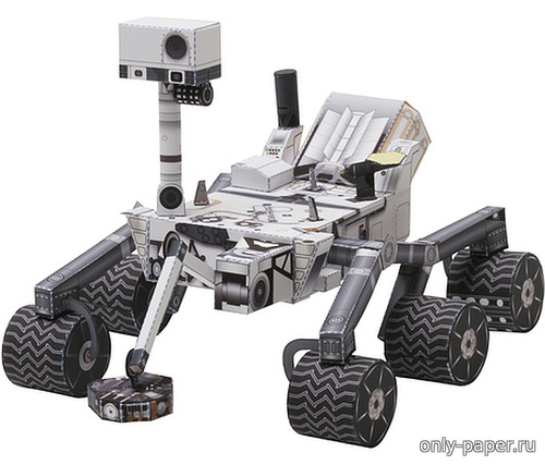 Сборная бумажная модель / scale paper model, papercraft Mars Rover "Curiosity" / Марсоход "Кьюриосити" - упрощенная версия 
