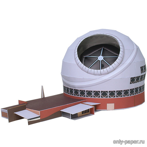 Модель тридцатиметрового телескопа из бумаги/картона