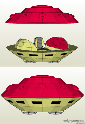 Сборная бумажная модель / scale paper model, papercraft Dr. Wily's UFO (Megaman II) 