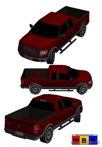 Сборная бумажная модель / scale paper model, papercraft Ford F150 XLT (Даня Ермолаев - Мир бумажных автомобилей) 