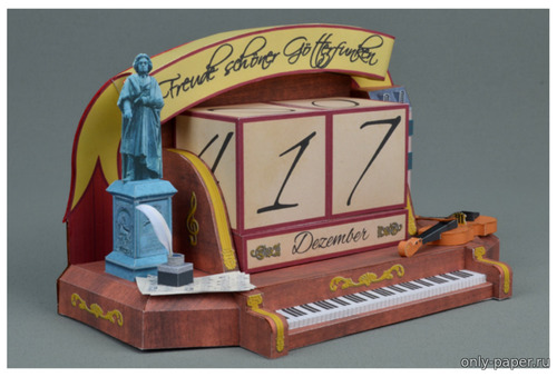Сборная бумажная модель / scale paper model, papercraft Ludwig van Beethoven Perpetual Calendar (Mondorfer Bastelboegen 48) 
