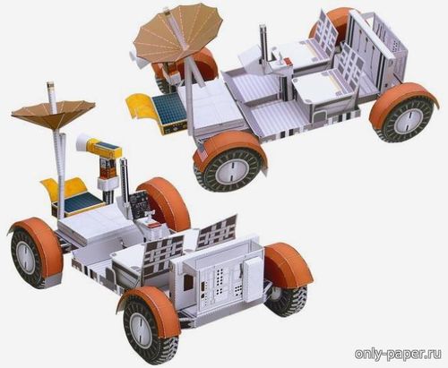 Сборная бумажная модель / scale paper model, papercraft Лунный самоходный аппарат Lunar Roving Vehicle 