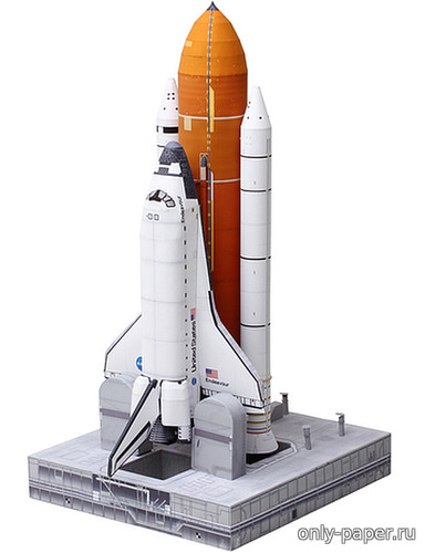 Сборная бумажная модель / scale paper model, papercraft Space Shuttle Fuel Tank and Rocket Set: Realistic Version / Топливный бак и ракетные двигатели космического корабля: реалистичная версия 