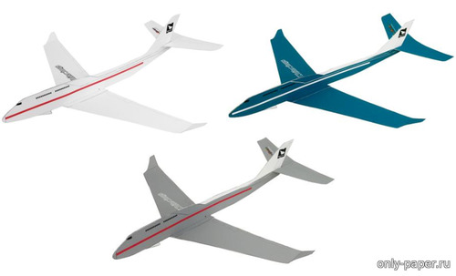 Сборная бумажная модель / scale paper model, papercraft Boeing-747 (Контурная модель) 