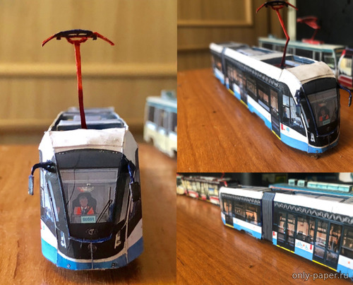 Сборная бумажная модель / scale paper model, papercraft Трамвай 71-923М "Богатырь-М" (Конверсия модели от Mungojerrie) 