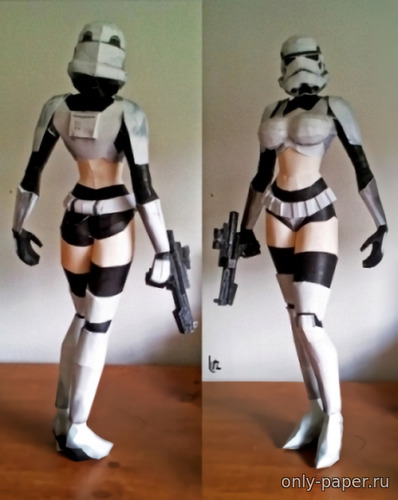 Сборная бумажная модель / scale paper model, papercraft Sexy Stormtrooper (Звездные войны / Star Wars) 