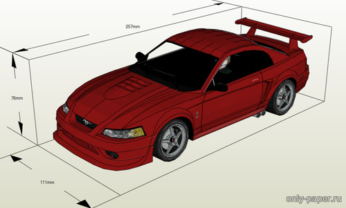 Сборная бумажная модель / scale paper model, papercraft Ford Mustang Cobra (Sedan) 