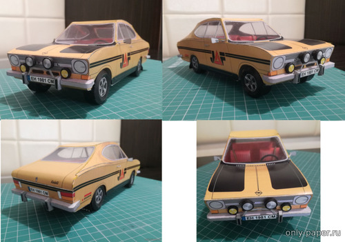 Сборная бумажная модель / scale paper model, papercraft Opel Kadett Coupe Rallye LS (Векторный перекрас Maly Modelarz 1972-02) 