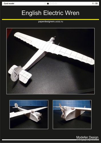 Сборная бумажная модель / scale paper model, papercraft English Electric Wren (Modeller Design) 