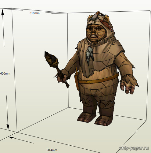 Сборная бумажная модель / scale paper model, papercraft Star Wars - Ewok 