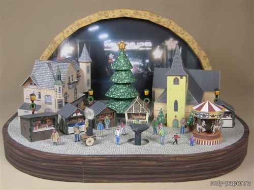 Сборная бумажная модель / scale paper model, papercraft Рождество в Мондорфе / Weihnachtliches Mondorf 