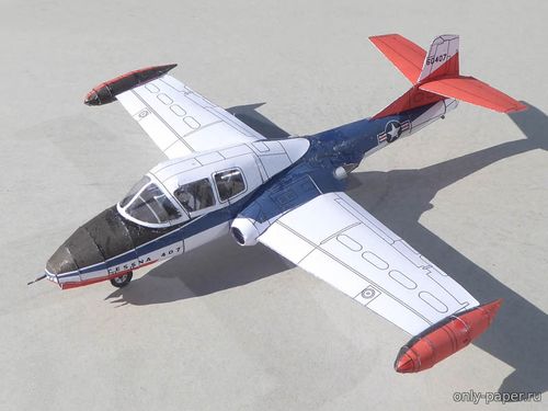 Сборная бумажная модель / scale paper model, papercraft Cessna 407 