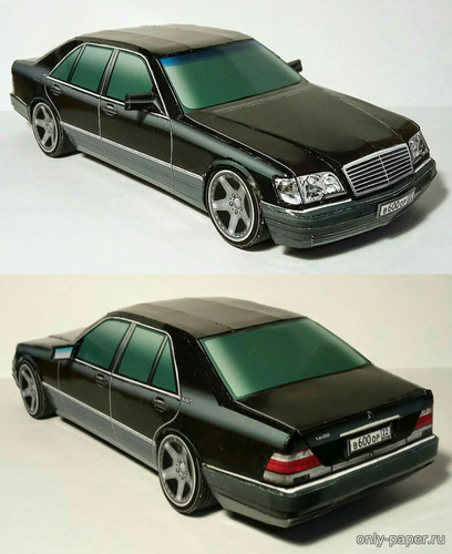 Сборная бумажная модель / scale paper model, papercraft Mercedes-Benz S-klasse III (W140) рестайлинг (5 цветов кузова) 