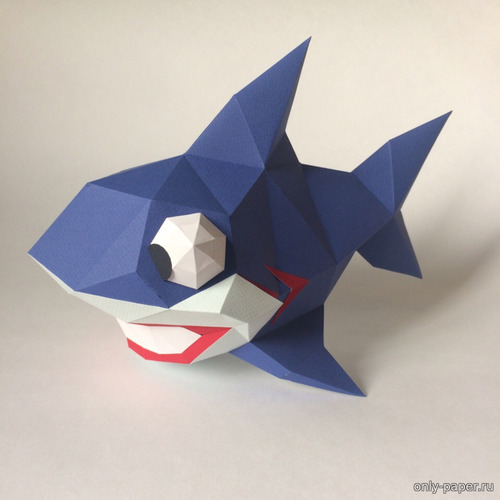 Сборная бумажная модель / scale paper model, papercraft Акула (Methakura) 