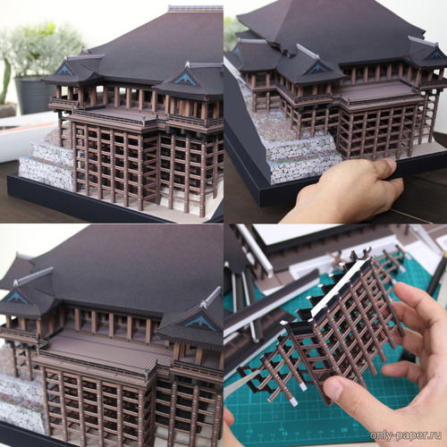Сборная бумажная модель / scale paper model, papercraft Храм Киёмидзу-дэра, Япония 