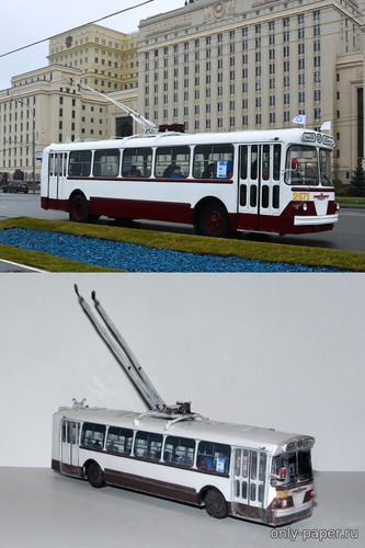 Модель троллейбуса ЗиУ-5Г из бумаги/картона