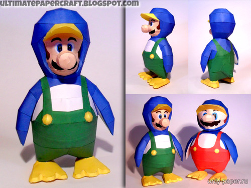 Сборная бумажная модель / scale paper model, papercraft Пингвин Луиджи / Penguin Luigi 
