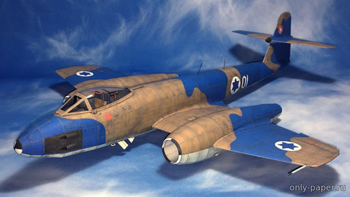Сборная бумажная модель / scale paper model, papercraft Gloster Meteor F.MK.8 