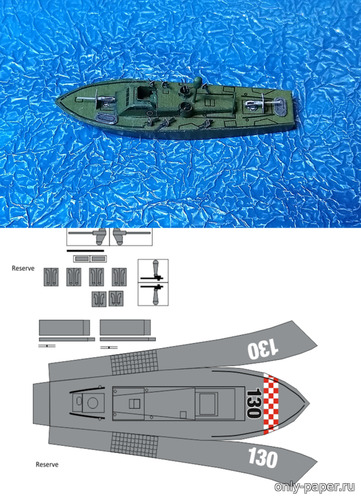 Сборная бумажная модель / scale paper model, papercraft PT Elco 77' Torpedo Boat / Gunboat / Resque boat (Wire & Paper) 