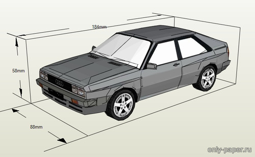 Сборная бумажная модель / scale paper model, papercraft Audi Quattro 1980 