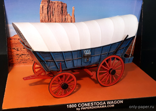 Сборная бумажная модель / scale paper model, papercraft Конестогский фургон / Conestoga wagon 