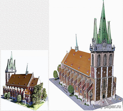 Сборная бумажная модель / scale paper model, papercraft Церковь Святого Георга в Ульме, Донау / Georgskirche in Ulm/Donau 
