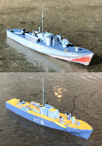 Сборная бумажная модель / scale paper model, papercraft Fairmile D "Dog Boat" - 6 вариантов (Wayne McCullough) 