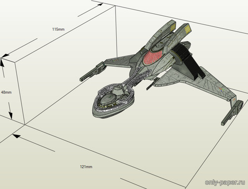 Сборная бумажная модель / scale paper model, papercraft Клингонский истребитель "Bird of Prey" (Star Trek) 