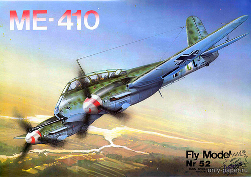 Модель самолета Messerschmitt Me-410 из бумаги/картона