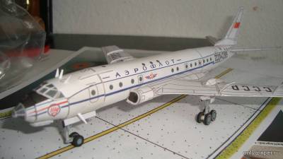Сборная бумажная модель / scale paper model, papercraft Ту-104 Аэрофлот / Tu-104 Aeroflot (Bruno VanHecke) 
