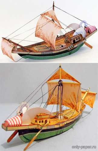 Сборная бумажная модель / scale paper model, papercraft Rimska obchodni lod (ABC 19/1999) 