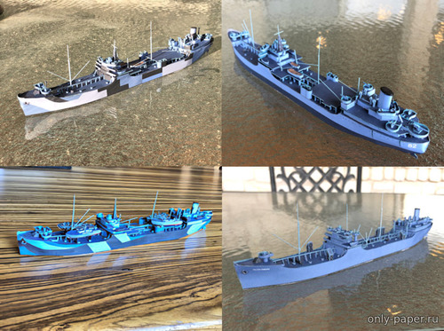 Сборная бумажная модель / scale paper model, papercraft WW2 T2 Tankers: USMC Schuykill, USS Escambia, USS Cahaba, USMC Fallen Timbers (Wayne McCullough) 