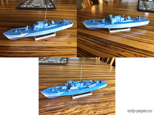Сборная бумажная модель / scale paper model, papercraft Fairmile D "Dog Boat" - полный корпус, 3 варианта (Wayne McCullough) 