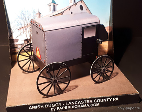 Сборная бумажная модель / scale paper model, papercraft Amish Buggy / Повозка амишей 
