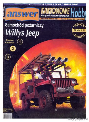 Сборная бумажная модель / scale paper model, papercraft Willys Jeep (Answer KH 2014-09) 