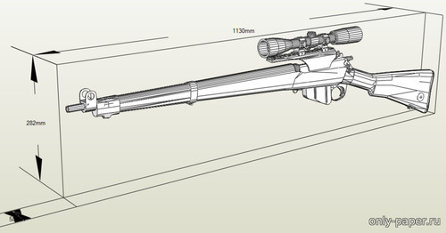 Модель винтовки Lee Enfield из бумаги/картона