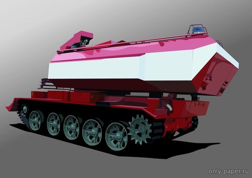 Сборная бумажная модель / scale paper model, papercraft Пожарный танк SPOT 55 