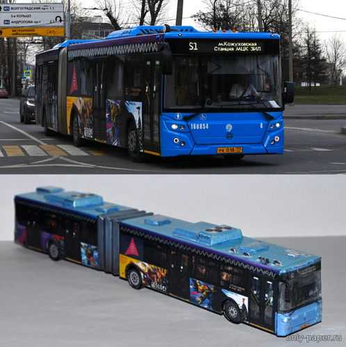 Модель автобуса ЛиАЗ-6213.65 из бумаги/картона