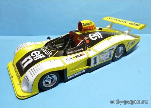Сборная бумажная модель / scale paper model, papercraft Renault Alpine A443 Le Mans 