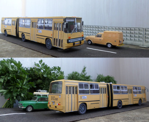 Сборная бумажная модель / scale paper model, papercraft Ikarus 280 жёлтый (Перекрас Angraf Model 2017-06) 