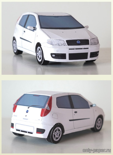 Сборная бумажная модель / scale paper model, papercraft FIAT Punto HGT 2004 