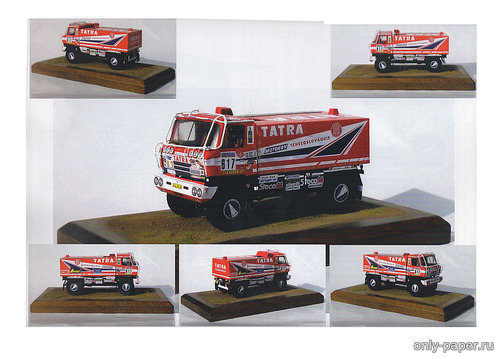 Модель грузовика Tatra 815 Dakar 1987 из бумаги/картона