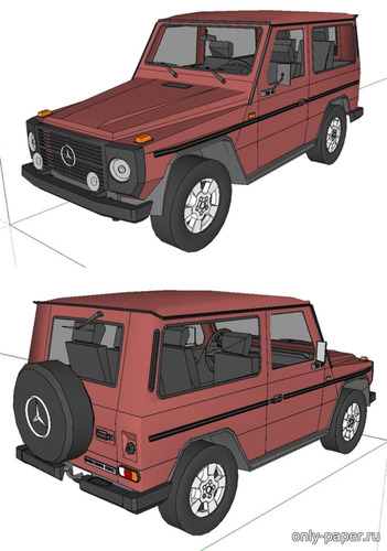 Сборная бумажная модель / scale paper model, papercraft Mercedes G-Class (Кирилл Анацко) 